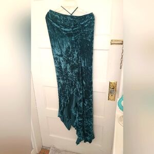 Turquoise velvet dress